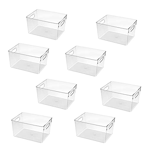 Clear Plastic Storage Bins, Perfect For Kitchen Organization Or Pantry Organization And Storage, Fridge Organizer Plastic Bins, Pantry Organization And Storage Bins, Cabinet Organizers #TOP6