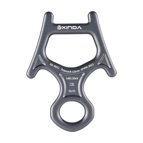 kowaku 30kN 8 Figure Descender for Rappelling and Belaying with Aluminum Alloy, Gray
