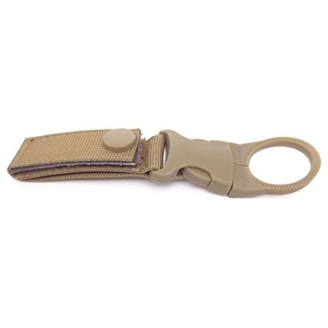 Outdoor Portable Water Quickdraw Carabiner Tactical Backpack Webbing Water Bottle Buckle Hook Travel Tool Clip, Khaki Cover