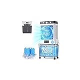 Swamp Cooler Air Conditioner, 3500 CFM 7 Gal Evaporative Air Cooler with 2 Ice Packs for 30H+ Cooling, 120° Oscillation, 3 Speeds, 3-in-1 Windowless Air Conditioner for Bedroom Apartment Office