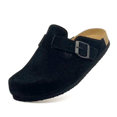 Image of Kids Suede Clogs Boys Girls Sandals Cork Footbed Toddler Slip-on Slippers Indoor Outdoor Cute Sandals Classic Adjustable Buckle
