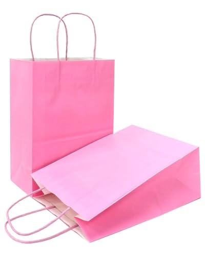AZOWA sacs cadeaux rose kraft poignées 25 mcx mariage