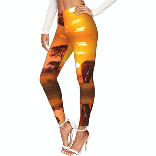 Leggings de compresión antitransparencias con estampado de elefante para entrenar sin rozaduras