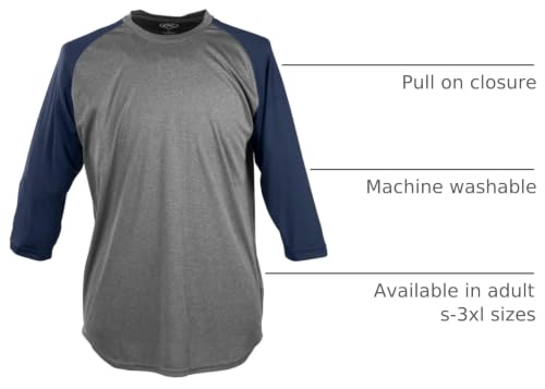 Image of Rawlings | Baseball 3 /4 Sleeve Game /Practice Athletic Shirt | Adult Sizes | Multiple Colors
