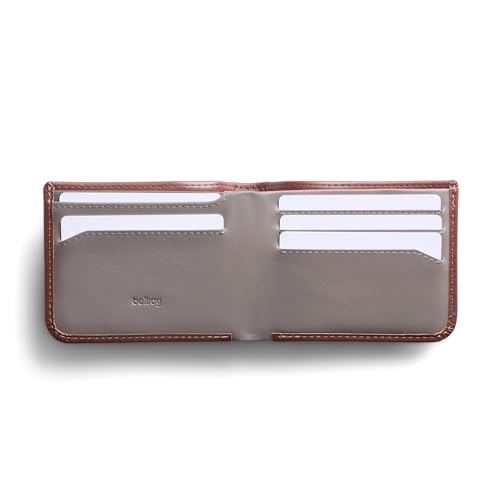 Image of Bellroy Hide & Seek Wallet (Slim Leather Bifold Design, RFID Protected, Holds 5-12 Cards, Coin Pouch, Flat Note Section, Hidden Pocket), Sienna, One Size, Minimalist