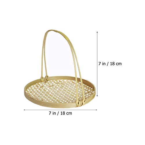 IMIKEYA Cesta de bambu feita à mão, cestas de vime rústicas, bebidas de café da manhã, lanches, frut