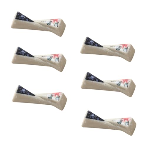 Beaupretty 6個 日式陶瓷箸枕 おしゃれ和風箸置き 箸 スプーン フォーク兼用 卓上小物 清潔簡単メンテナンス プレゼントにも