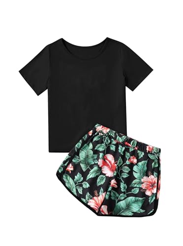Image of Girl's 2 Piece Outfits Cute Summer T-Shirt and Graphic Shorts Clothing Sets