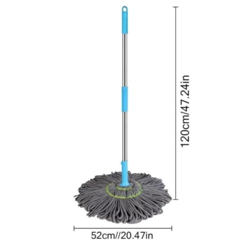 Image of Microfiber Twist Mop for Floor Cleaning, Squeeze Twist Mop Stick, Durable Dust Easy to Use Floor Cleaner, Effective for Hardwood, Tile, and Laminate (Grey)