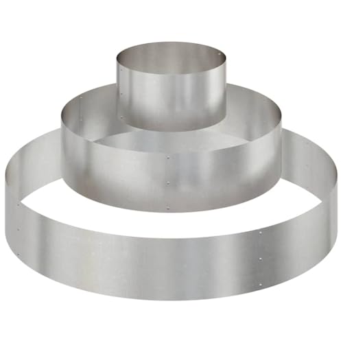 vidaXL Gartenblumentopf Silber 120 x 120 x 20 cm Edelstahl, Stylischer runder Garten- und Terrassenblumentopf, robuster Metallständer, UV-beständiger Halter für drinnen und draußen