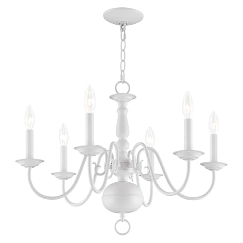 Image of Livex Lighting 5006-03 Williamsburgh 6-Light Chandelier, White