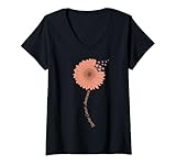 Photo Gallery donna nastro color pesca girasole per la consapevolezza del cancro uterino maglietta con collo a v Photo Gallery donna nastro color pesca girasole per la consapevolezza del cancro uterino maglietta con collo a v