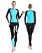 COPOZZ Wetsuit Mens Womens Youth Wetsuit - Full Body UV Protection - for Diving Snorkeling Surfing Spearfishing Sport Skin (Black/Blue, X-Large for Women)