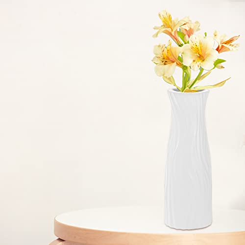 Soujoy 10 Pack Composite Plastic Flower Vase, White Small Tall Conic Floral Vase Home Decor Centerpieces, Unbreakable Bud Vase For Decor Living Room #TOP6