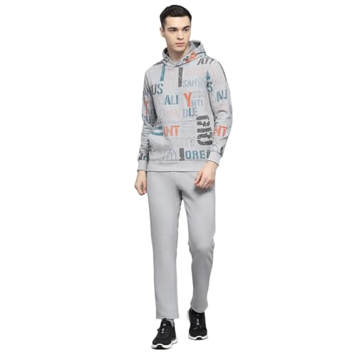 Image of Monte Carlo Mens Printed Grey Hooded Neck Full Sleeve Tracksuit 224066536-2