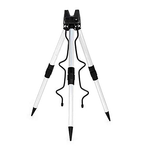 Kinberry - Cañas de pescar telescópicas de aleación de aluminio plegable trípode para caña de pescar de mar ajustable 3 secciones al aire libre, plegable telescópica caña de pescar