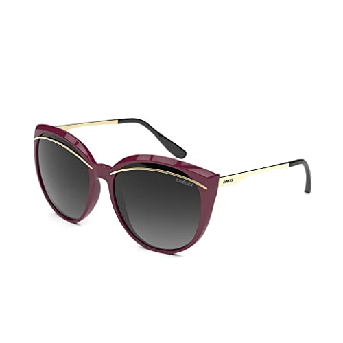 Colcci Óculos de Sol Amélia Bordo e Dourado Lente Cinza Degradê Irreverente para Mulheres Adultas