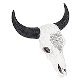 RIZGHWOY Longhorn Wall Decor Schöne Harz Bullenschädel Dekoration für Wohnzimmer Hintergrunddekor...