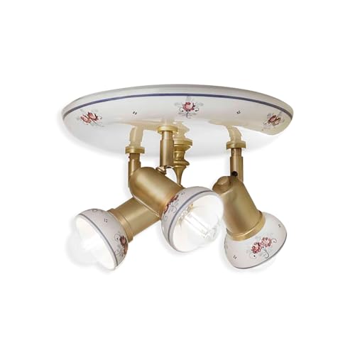 Plafonnier 3 lumières Savona C149 laiton satiné pour éclairage de plafond salon
