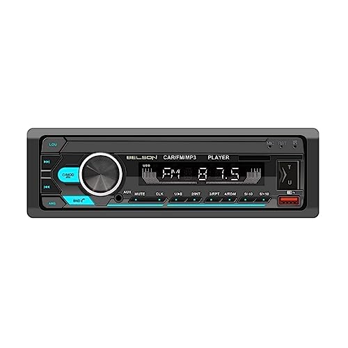 BELSON Autoradio Bluetooth Radio FM 4x45W con 2 USB para Carga y reproducción simultánea, Manos Libres Blueooth 5.0. para Llamadas y mandar música Control Remoto y Reproductor de MP3 USB.