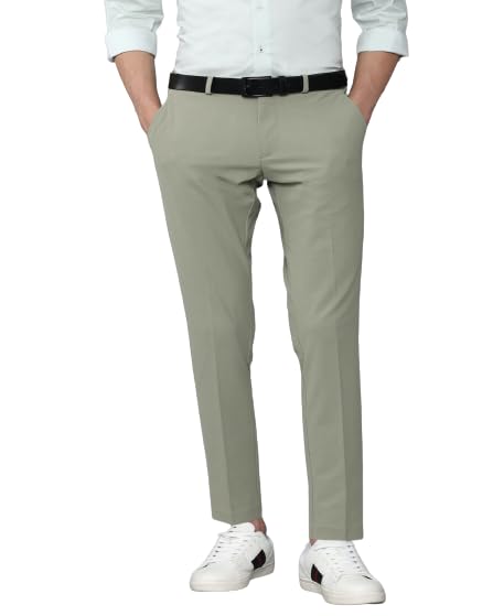 villain Solid Mid-Rise Stretchable Formal Trousers for Men-picture-20