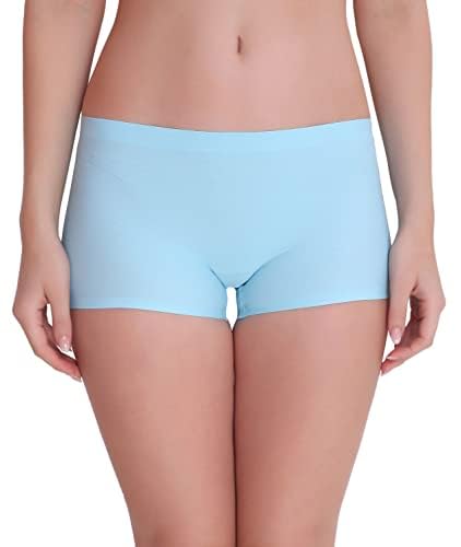 Image of LOURYN KOULYN Women's Ice Silk Seamless Boyshort Panty, (Pack of 3 Panty)