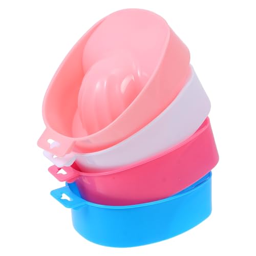 LIFKOME Juego de 4 Recipientes para Manicura Polipropileno Cuencos Cuadrados para Remojar Esmalte de Uñas Colores Pastel Utensilios para Spa y Cuidado Profesional o Doméstico