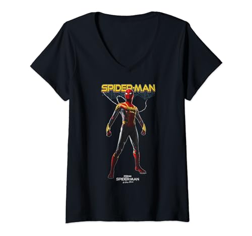 T-shirt Spider-Man femme col V en maille anti-déformation et douce