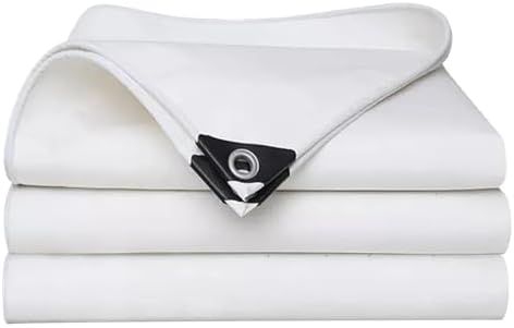 Heavy Duty Waterproof White Canvas Tarp with Grommets500g/㎡ Multipurpose Outdoor Cover for Weather ProtectionAvailable in 1x2.5m 2x2m 2x3m 2x4m Sizes