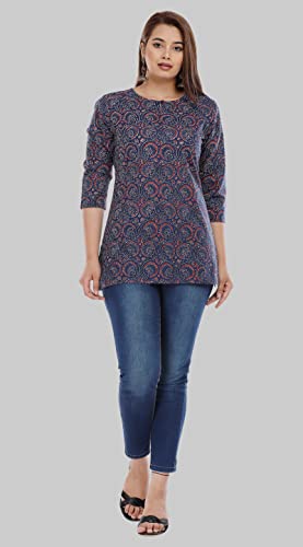 Image of Libas Holy Women Casual Wear Regular Sleeves Printed Top for Women Short Kurti, Fancy Festive Stylish Tunic Tops