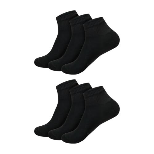 Hanes Ultimate Women's 6-Pack Ankle Socks, Black, 5-9
