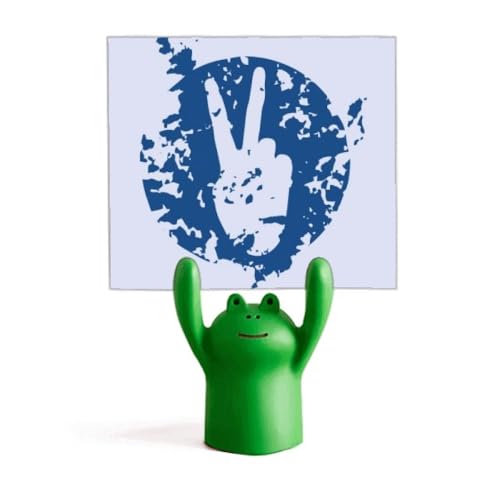 Porte-mémo bleu grenouille de la victoire, cadeau de bureau original