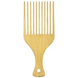 Afro Pick Natural Bamboo Anti-Static Hair Pick Hair Wig Braid Hair Styling Comb for Long, Thick, Cur