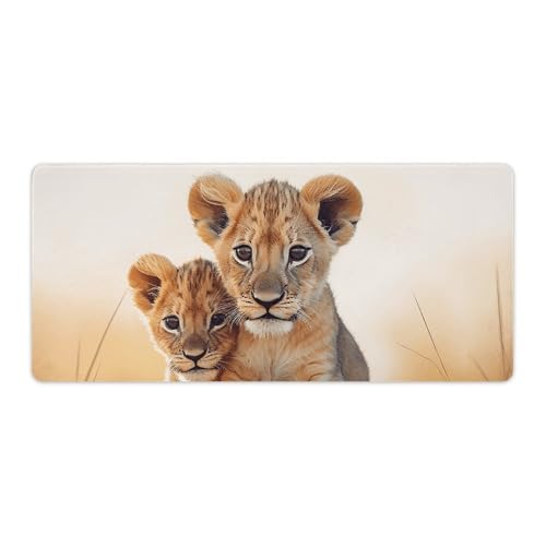 Tapis de souris de grande taille imperméable base antidérapante sous-main lion