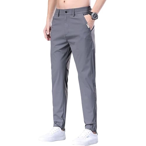 Pantalon de golf homme soie glacée élastique respirant coupe droite