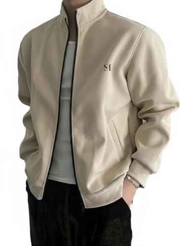 SMOWKLY Casual Jacket for Men | Regular Fit Stand Up Collar Zip C...