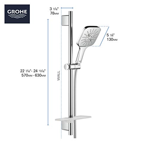 Grohe 26585000 Rainshower Smartactive 24" Shower Slide Bar Kit-3 Sprays, 1.75 Gpm, Chrome #TOP2
