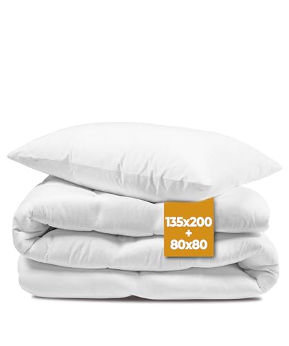 KNERST® Kinder Bettdecke 135x200 Set mit Kissen 80x80cm (KBT)