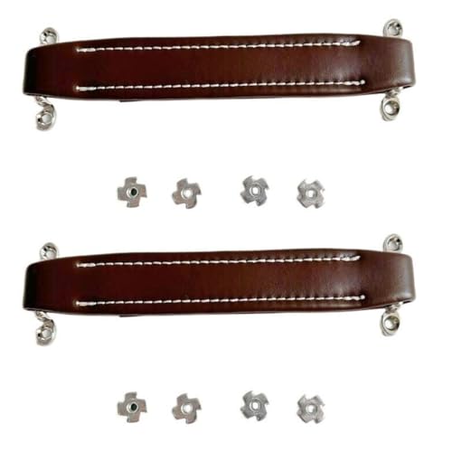 2PCS Vintage Style Guitar AMP Amplifier Leather Handle (Brown?2Pcs?)
