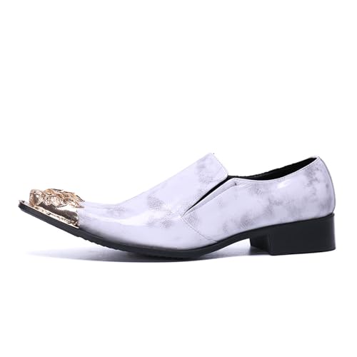 Men's Leather Shoes, Classic Solid Color Simple Pointed Men's Dress Shoes, Wedding Party Banquet Nightclub Host Barber Stage Uniform Office Shoes2