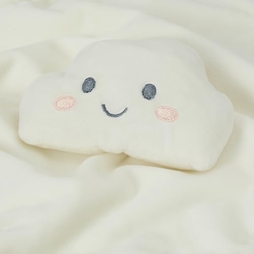 Image of C.R. Gibson Little Hugs Cloud Minky Fabric Moon Lovey Blanket for Babies, 12.5 inch x 12.5 inch, Multicolor