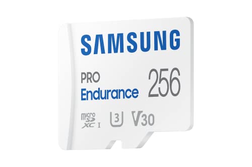 Samsung PRO Endurance Carte mémoire microSDXC UHS-I U3, 256 Go, Vitesse de lecture jusqu’à 100 Mo/s, avec Adaptateur, MB-MJ256KA