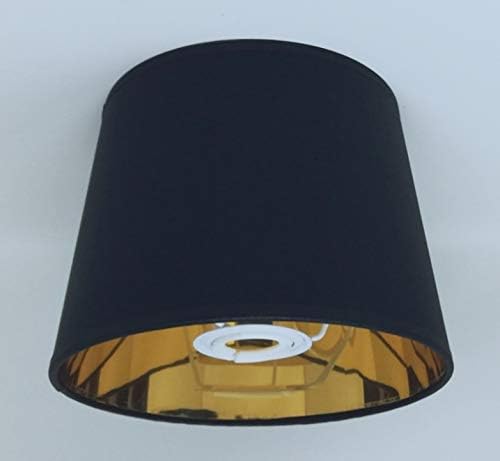 8'' Black Empire Lampshade Gold Lining Light Shade Handmade Table Lamp