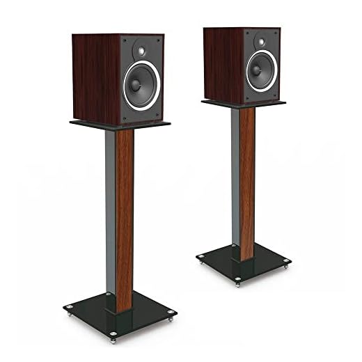 Pedestal para Caixas Acústicas Bookshelf BS03L-WD Wood CENTRAL SUPORTES