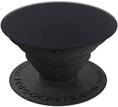 PopSockets Official (Not Swappable) Expanding Grip and Stand for Smartphones and Tablets - Black Aluminum