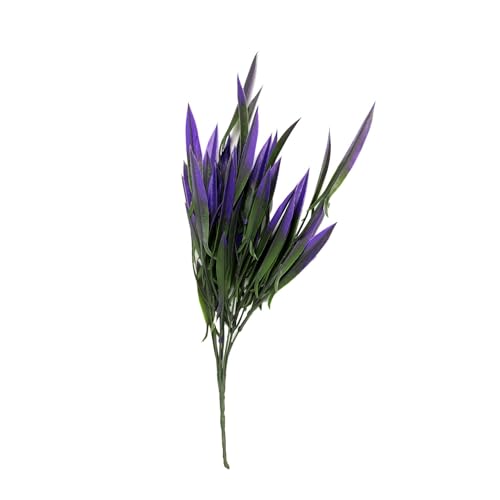 Image of Enhance Your Space with Artificial Leaf Decor Foliage for Stunning Interiors Decorative Items for Home;Office; Room; Living Room; Table; (Without Vase) (Pack of 1, Green-Violet)