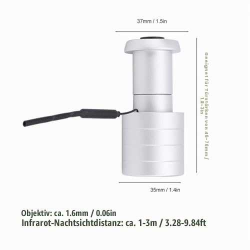 Bewinner 2-in-1 Türspion Kamera, 1080P 2MP 120° Weitwinkelobjektiv WIFI Türspion Guckloch, APP Steuerung Türspiegel für Zuhause, Büro