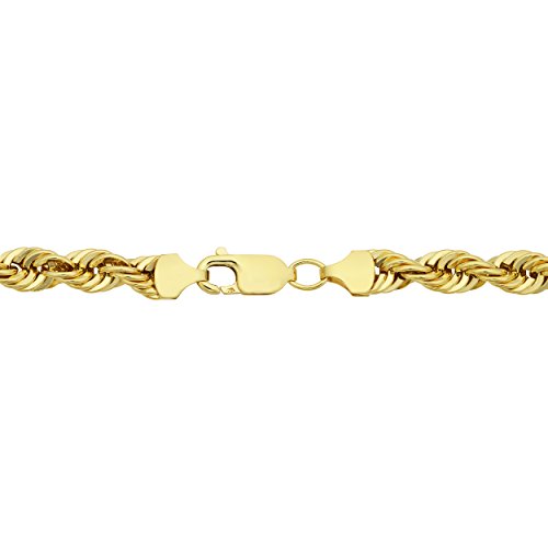 Kooljewelry Men's 14K Yellow Gold Filled Rope Chain Bracelet (6 Mm, 7.5 Inch) #TOP1