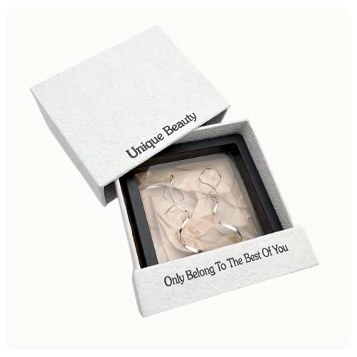 925 Sterling Silver Threader Earrings For Women Trendy, Handmade Earrings Jewelry, Twisted Linear Curved Drop Dangle Earrings, Hypoallergenic Earrings For Teens Girls Gift #TOP6