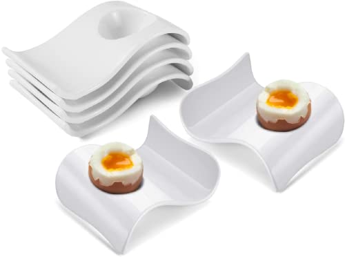 Ceramic Egg Cup, Set Of 4 Porcelain Egg Cup For Soft Boiled Egg With Egg Topper Cutter Egg Holder Set For Breakfast, Kitchen, Decorative #TOP5